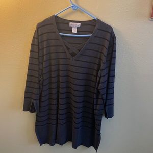 Black and gray striped sweater